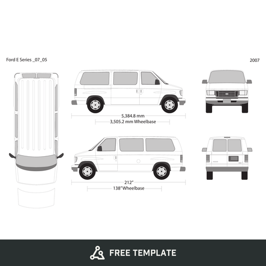 2007 Ford E Series free vector vehicle wrap template - GravBase