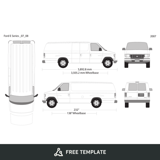 2007 Ford E Series free vector vehicle wrap template - GravBase