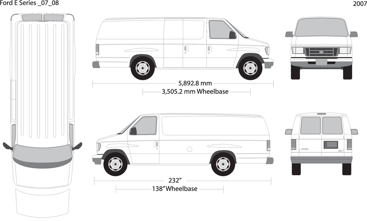 2007 Ford E Series V08 Vehicle Wrap Template
