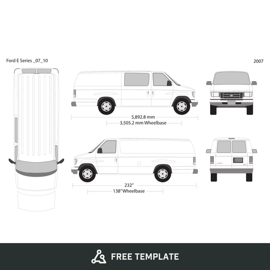 2007 Ford E Series free vector vehicle wrap template - GravBase