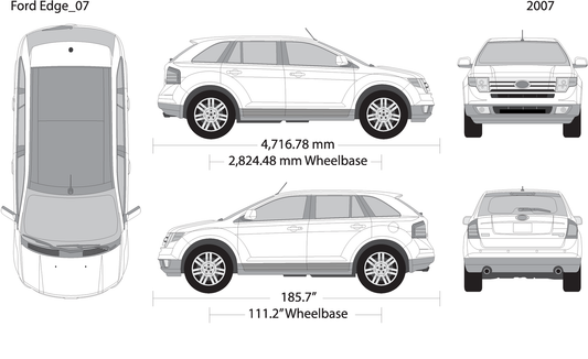 2007 Ford Edge V07 Vehicle Wrap Template