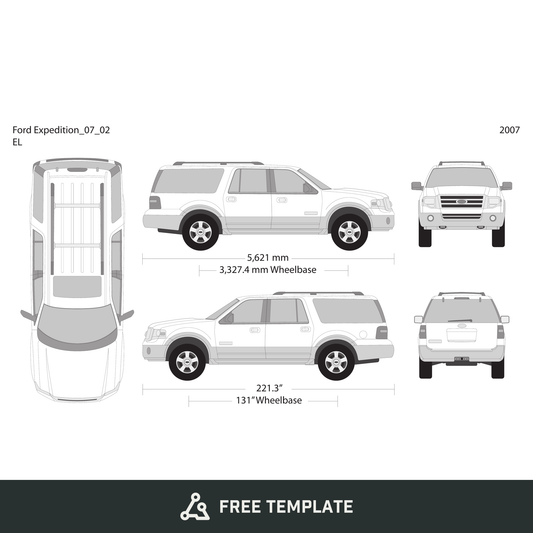 2007 Ford Expedition free vector vehicle wrap template - GravBase
