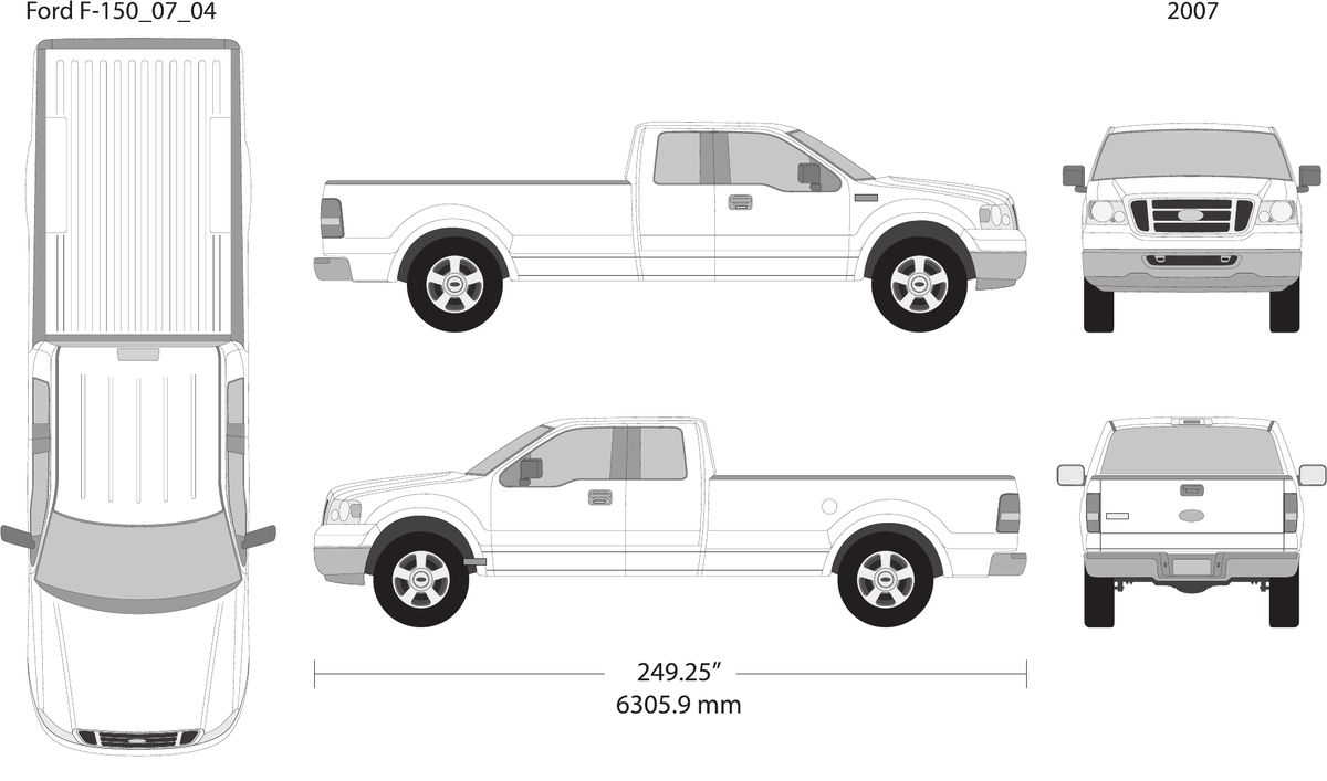 2007 Ford F-150 vector wrap template V04, Design-Ready PDF - GravBase