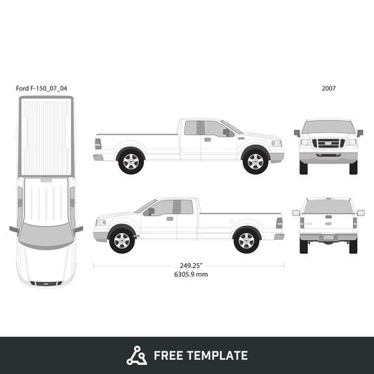 2007 Ford F-150 free vector vehicle wrap template - GravBase