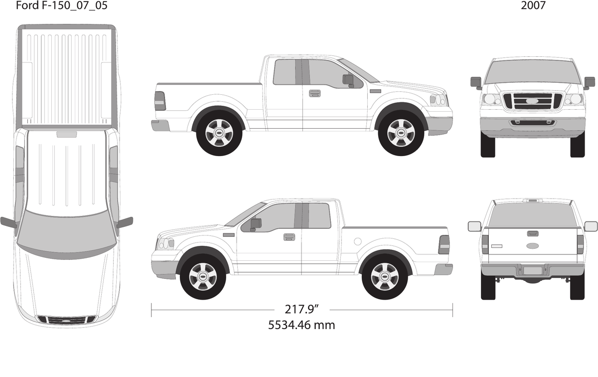 2007 Ford F-150 vector wrap template V05, Design-Ready PDF - GravBase