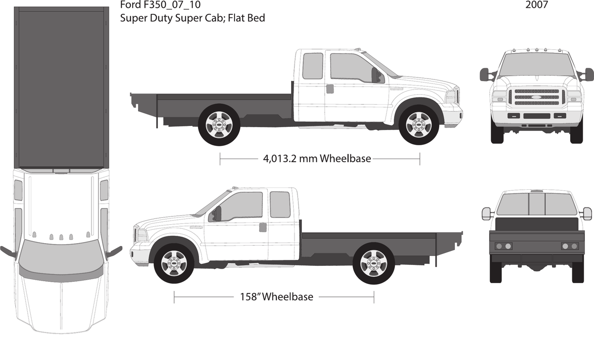 2007 Ford F-350 vector wrap template V10, Design-Ready PDF - GravBase