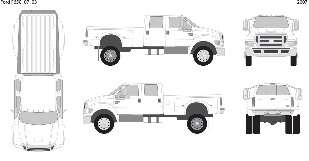 2007 Ford F 650 V03 Vehicle Wrap Template