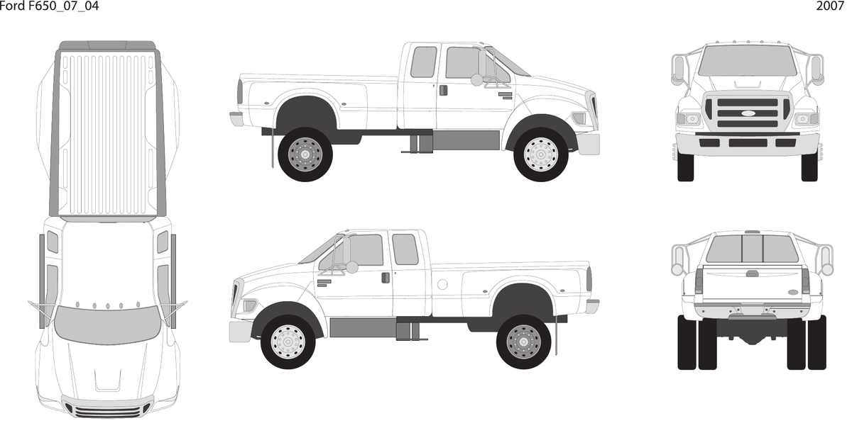 2007 Ford F-650 Vector Wrap Template - GravBase