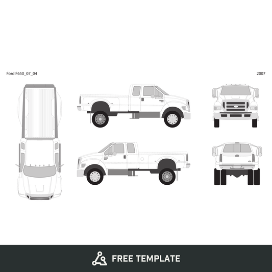 2007 Ford F-650 free vector vehicle wrap template - GravBase