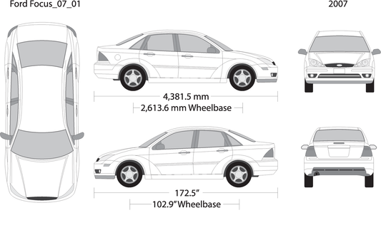 2007 Ford Focus V01 Vehicle Wrap Template