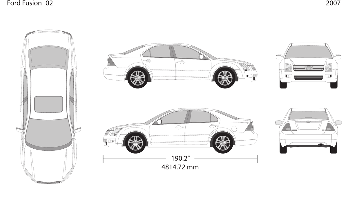 2007 Ford Fusion vector wrap template, Design-Ready PDF - GravBase