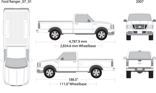 2007 Ford Ranger V01 Vehicle Wrap Template