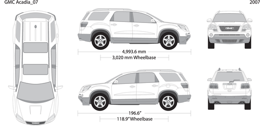 2007 Gmc Acadia V07 Vehicle Wrap Template