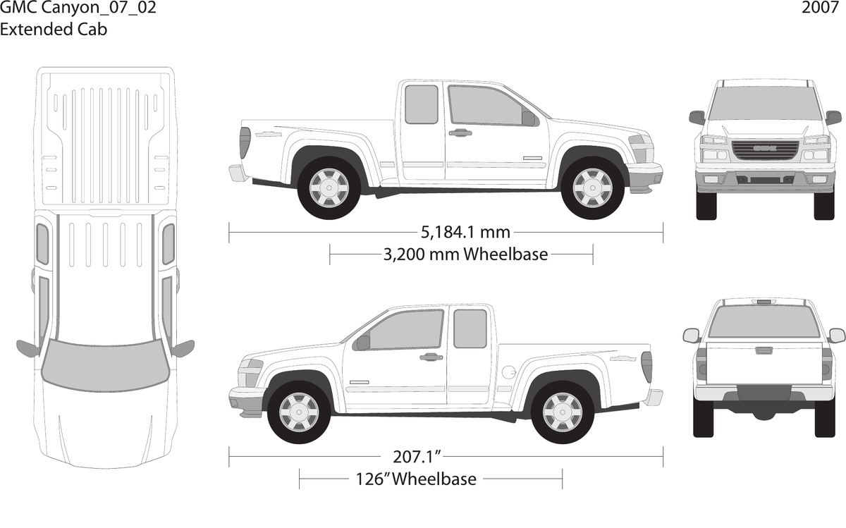 2007 GMC Canyon vector wrap template V02, Design-Ready PDF - GravBase