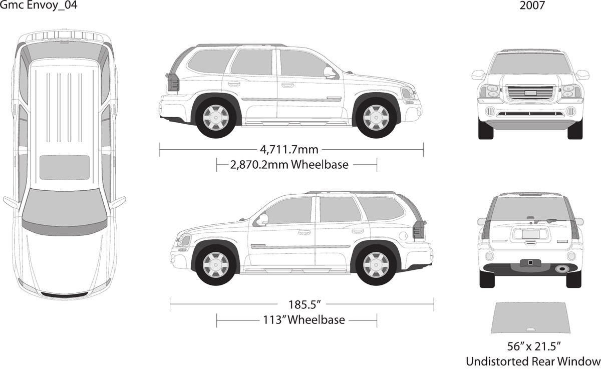 2007 GMC Envoy vector wrap template, Design-Ready PDF - GravBase