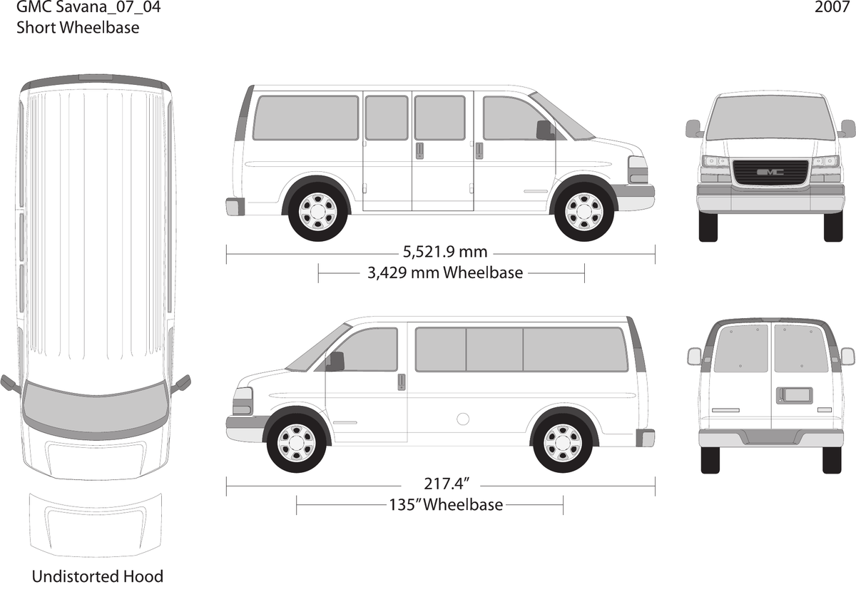 2007 GMC Savana vector wrap template V04, Design-Ready PDF - GravBase
