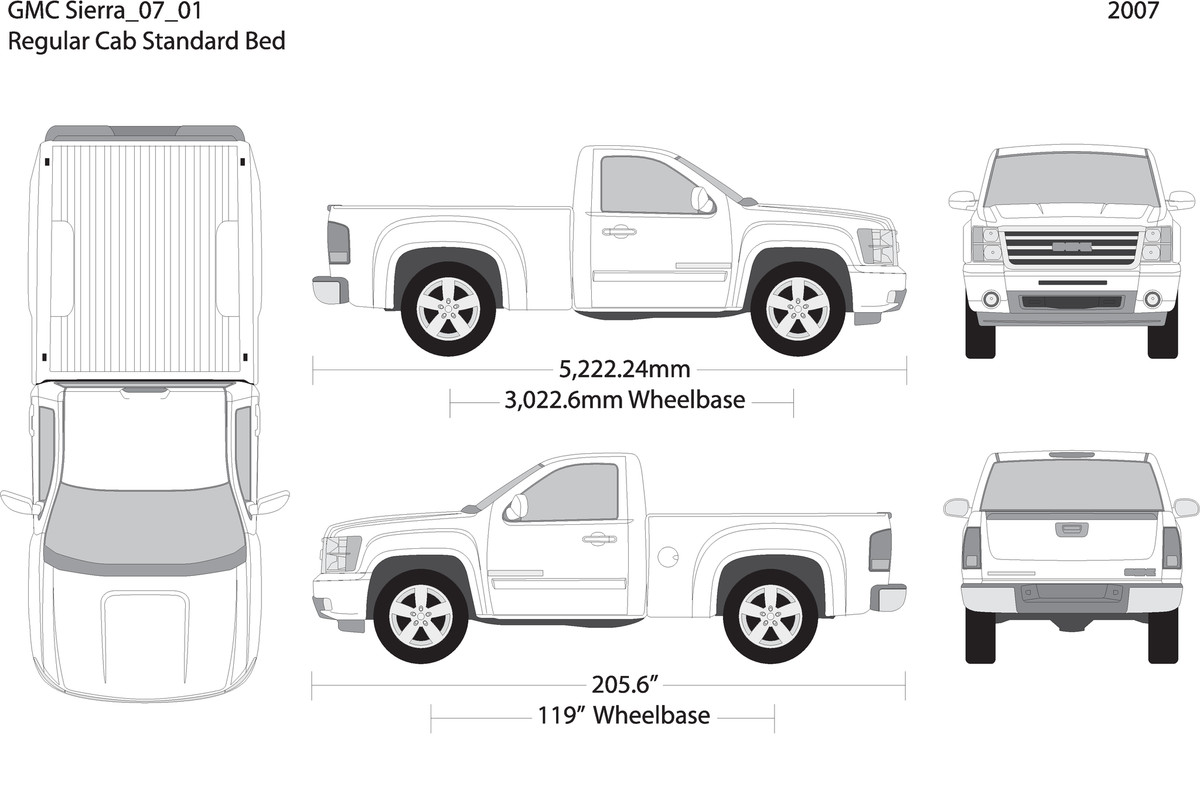 2007 Gmc Sierra 1500 V01 Vehicle Wrap Template
