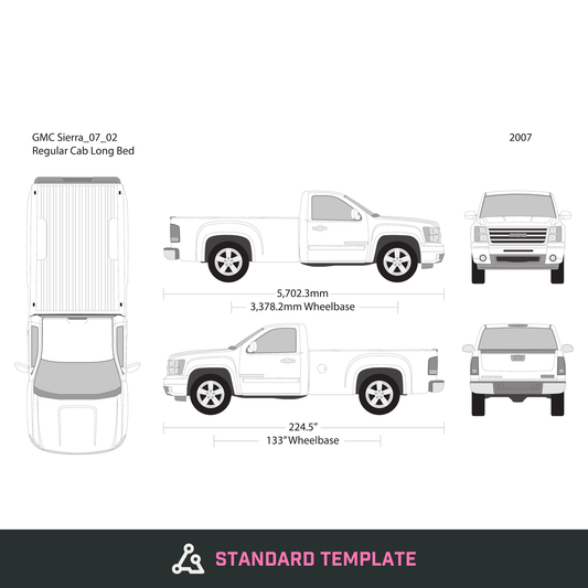 2007 GMC Sierra 1500 vector wrap template V02, Design-Ready PDF - GravBase