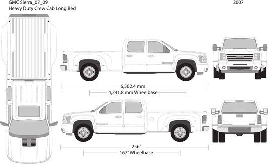 2007 GMC Sierra 2500-3500 HD Vector Wrap Template - GravBase