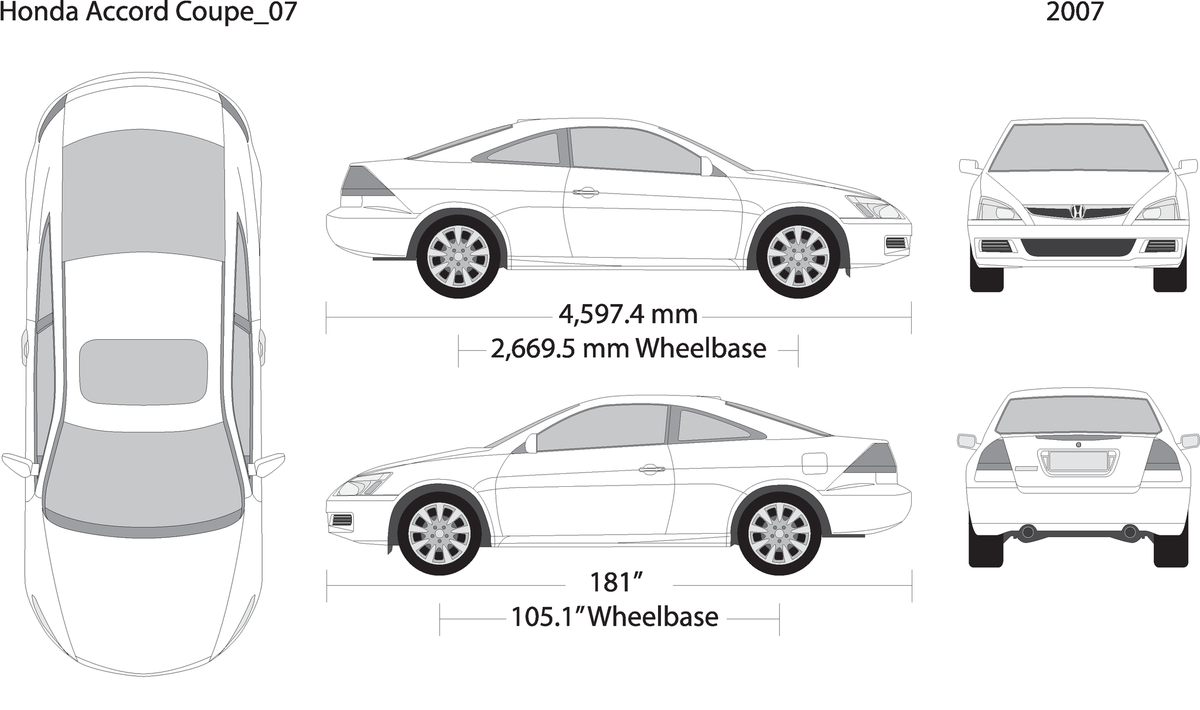 2007 Honda Accord Coupe V02 Vehicle Wrap Template