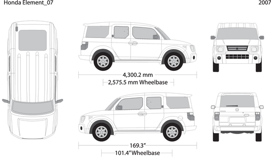 2007 Honda Element V07 Vehicle Wrap Template