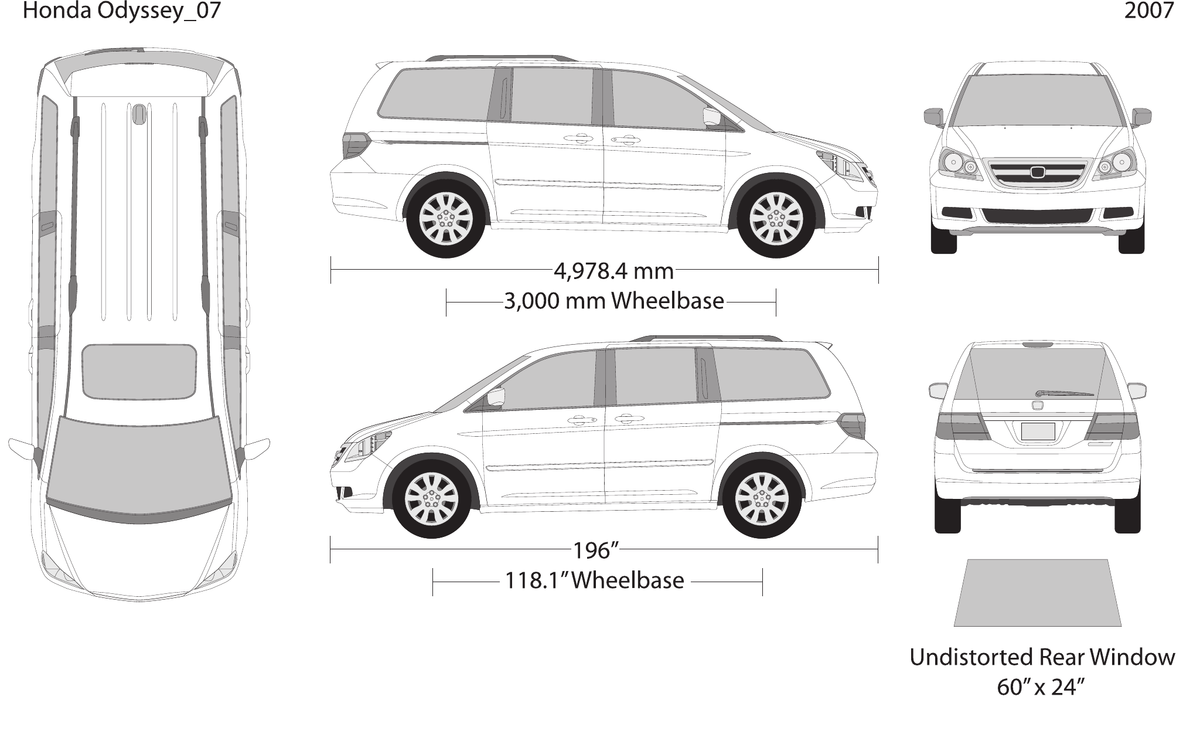 2007 Honda Odyssey vector wrap template, Design-Ready PDF - GravBase