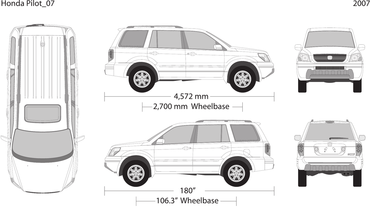 2007 Honda Pilot vector wrap template, Design-Ready PDF - GravBase