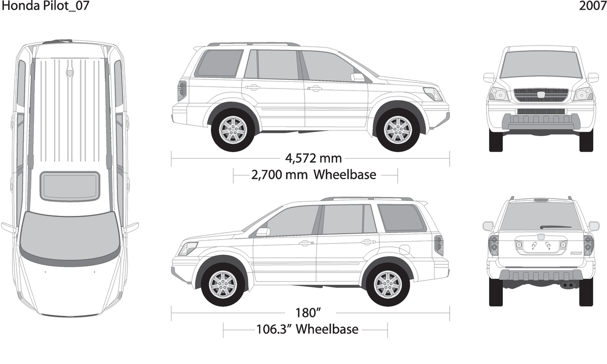 2007 Honda Pilot V07 Vehicle Wrap Template