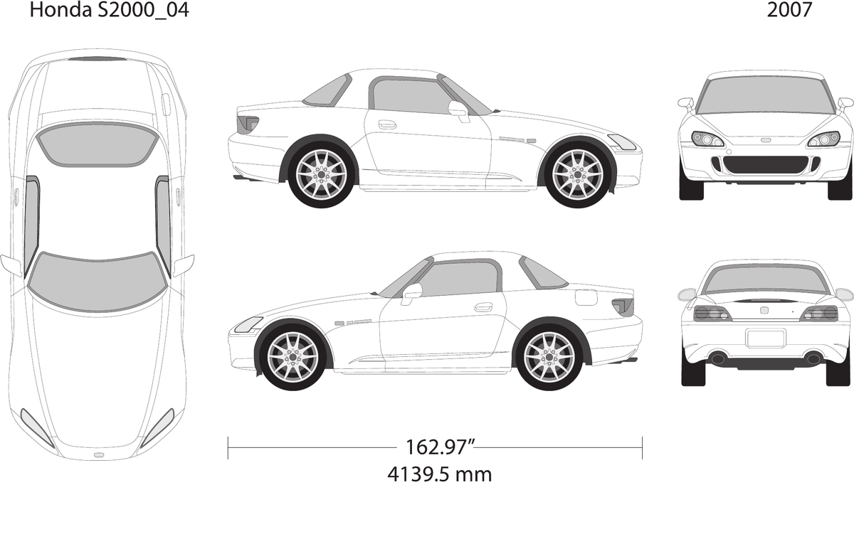 2007 Honda S2000 vector wrap template, Design-Ready PDF - GravBase