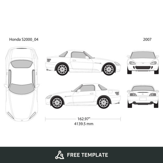 2007 Honda S2000 free vector vehicle wrap template - GravBase