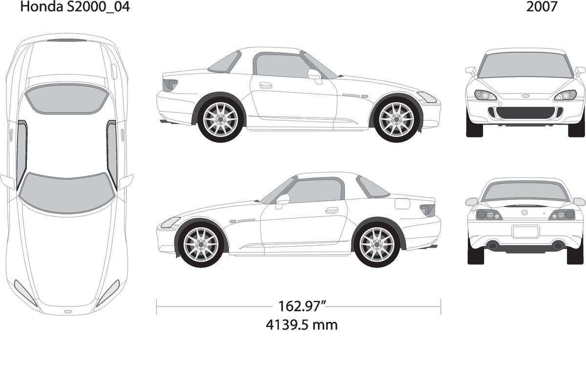 2007 Honda S2000 V04 Vehicle Wrap Template
