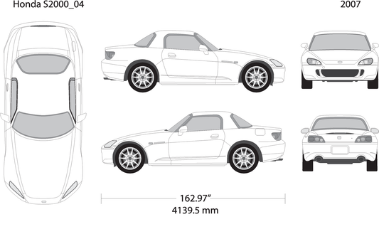 2007 Honda S2000 V04 Vehicle Wrap Template