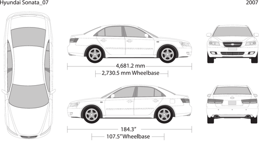 2007 Hyundai Sonata Vector Wrap Template - GravBase