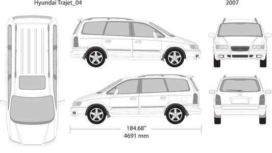 2007 Hyundai Trajet vector wrap template, Design-Ready PDF - GravBase