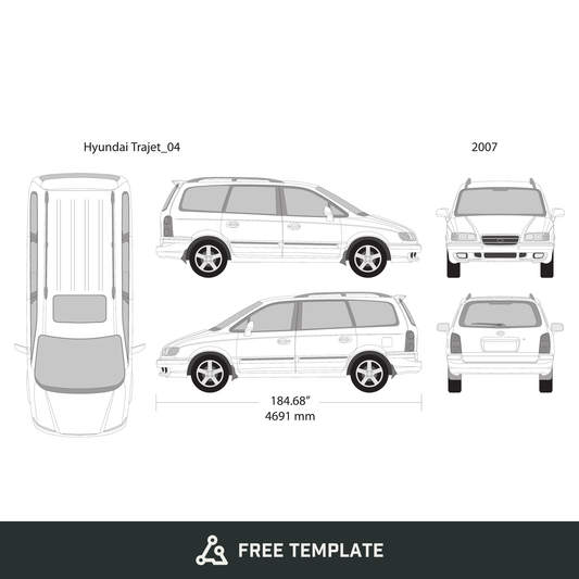 2007 Hyundai Trajet free vector vehicle wrap template - GravBase