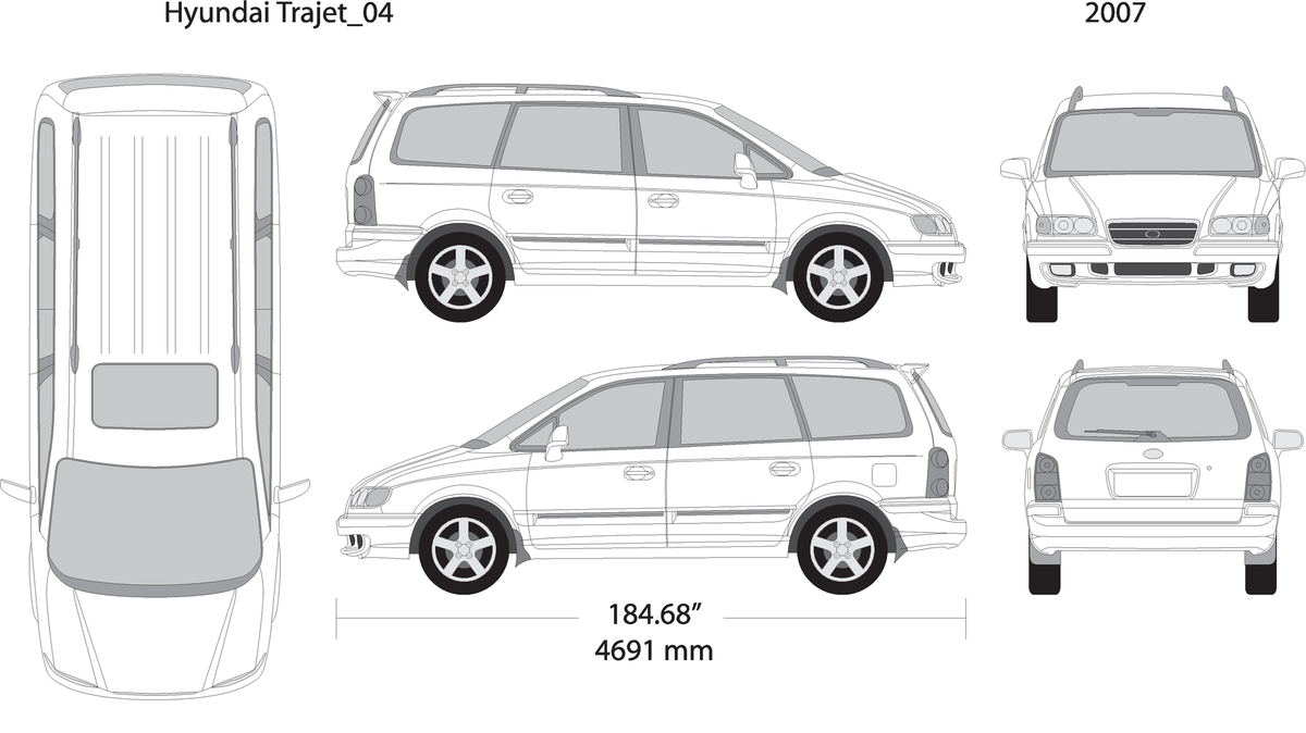 2007 Hyundai Trajet V04 Vehicle Wrap Template