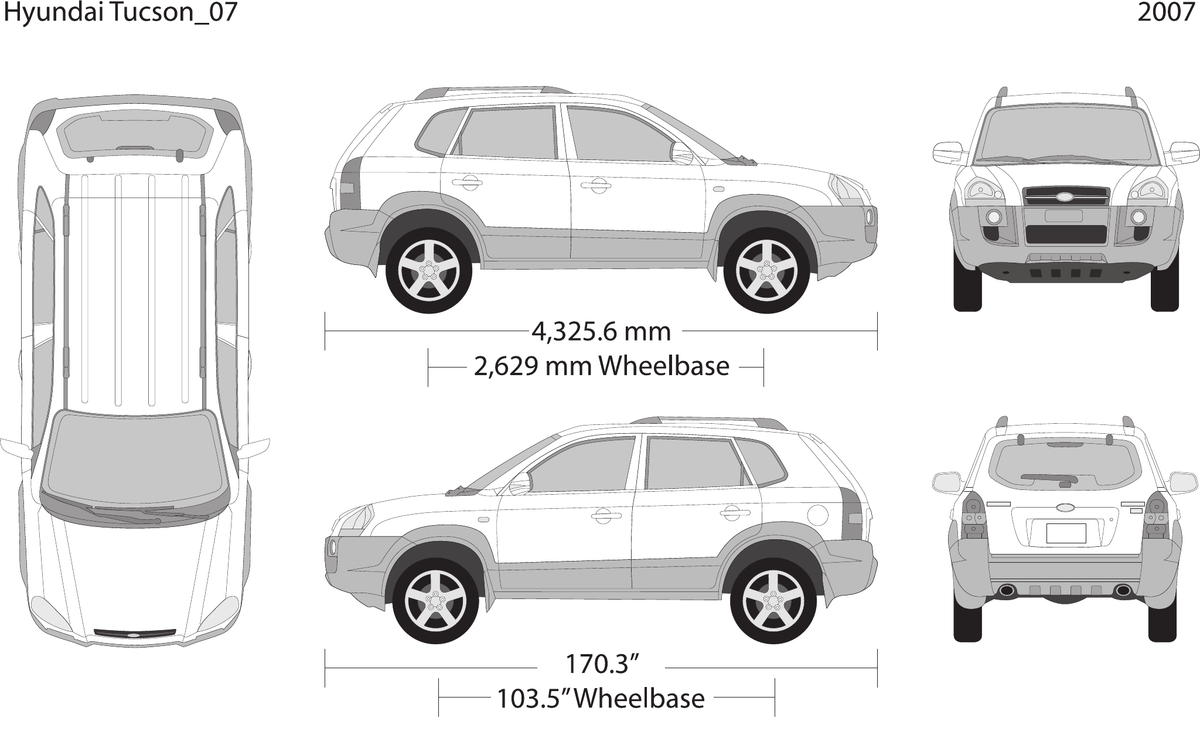 2007 Hyundai Tucson Vector Wrap Template - GravBase