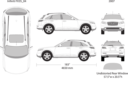 2007 Infiniti FX 45 vector wrap template, Design-Ready PDF - GravBase