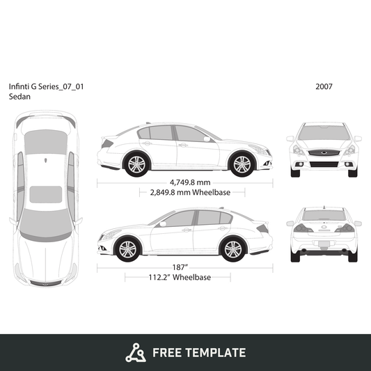 2007 Infiniti G Series free vector vehicle wrap template - GravBase