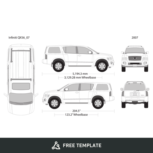 2007 Infiniti QX56 free vector vehicle wrap template - GravBase