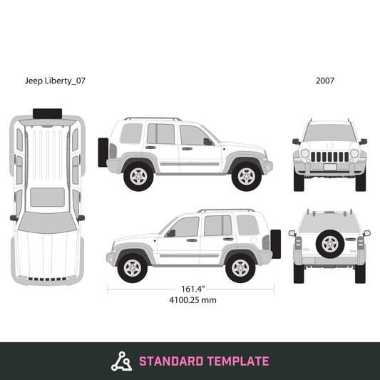 2007 Jeep Liberty vector wrap template V07, Design-Ready PDF - GravBase