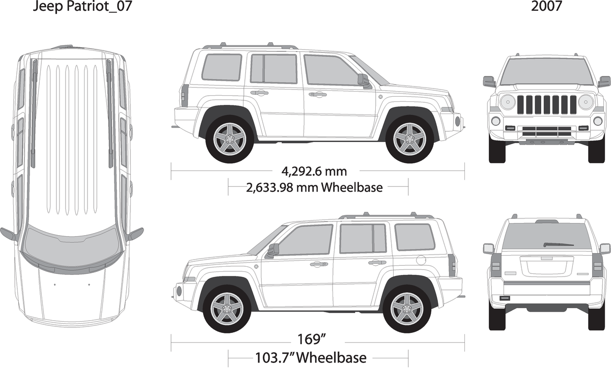 2007 Jeep Patriot V07 Vehicle Wrap Template