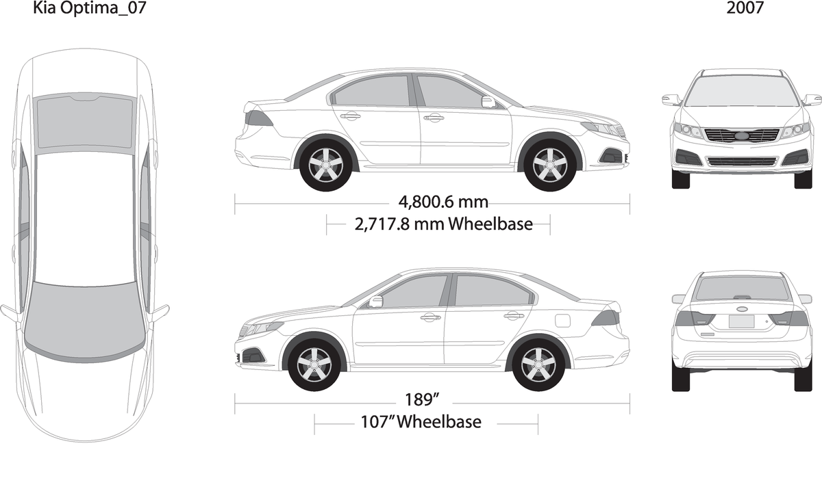 2007 Kia Optima V07 Vehicle Wrap Template