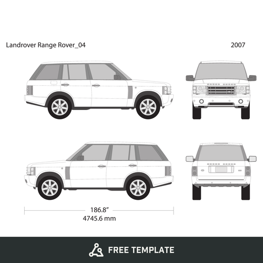 2007 Land Rover Range Rover free vector vehicle wrap template - GravBase