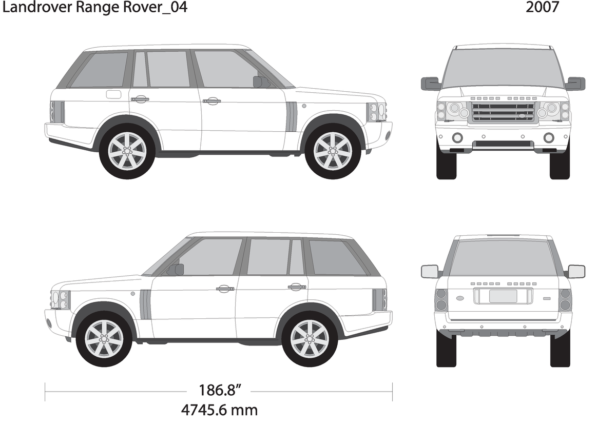 2007 Land Rover Range Rover V04 Vehicle Wrap Template