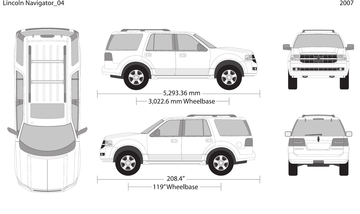2007 Lincoln Navigator vector wrap template V04, Design-Ready PDF - GravBase