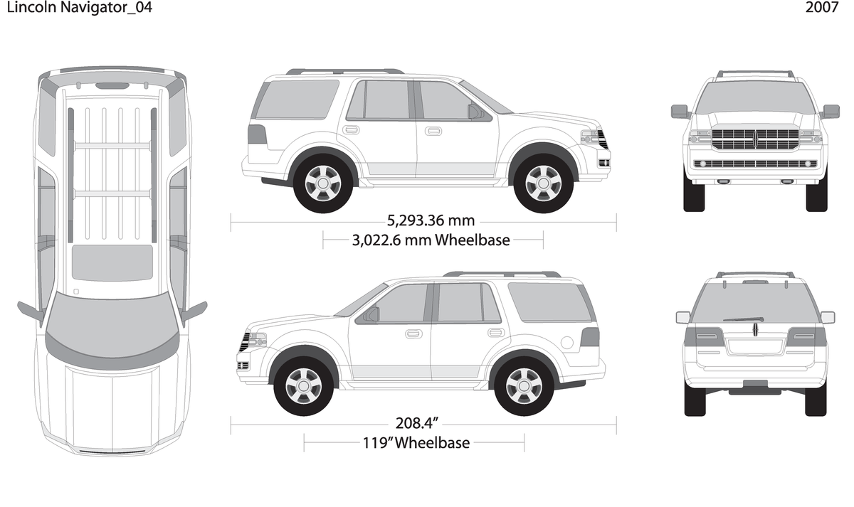 2007 Lincoln Navigator V04 Vehicle Wrap Template