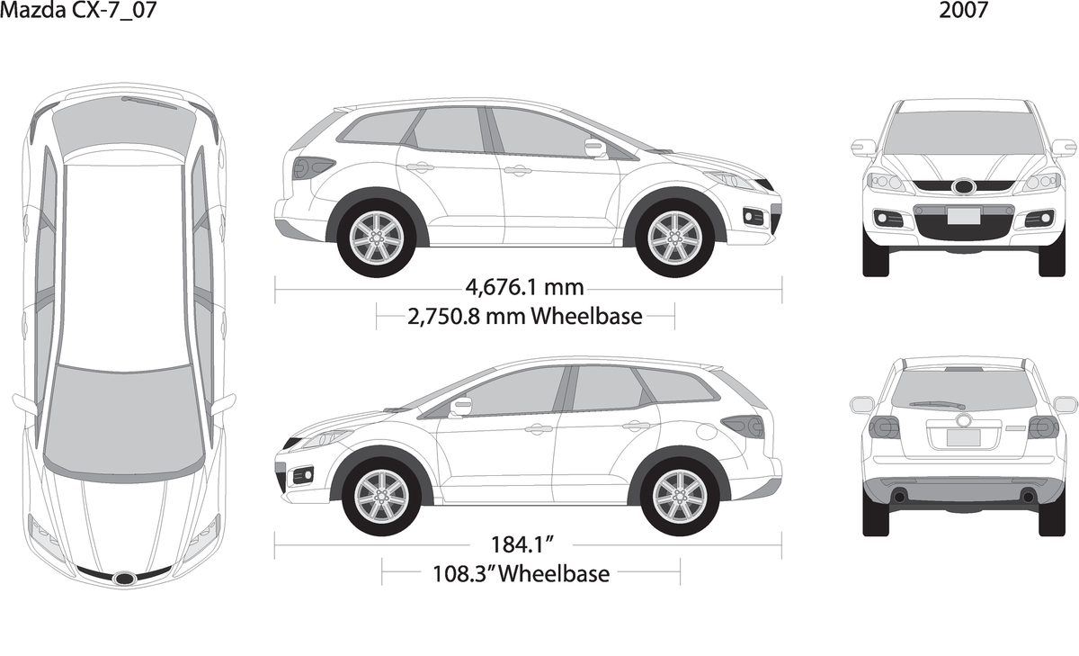 2007 Mazda Cx 7 V07 Vehicle Wrap Template