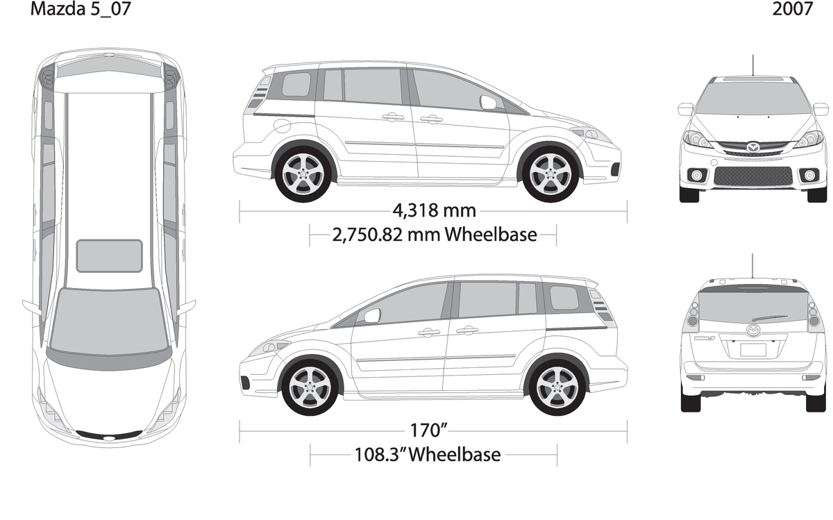 2007 Mazda Mazda 5 V07 Vehicle Wrap Template