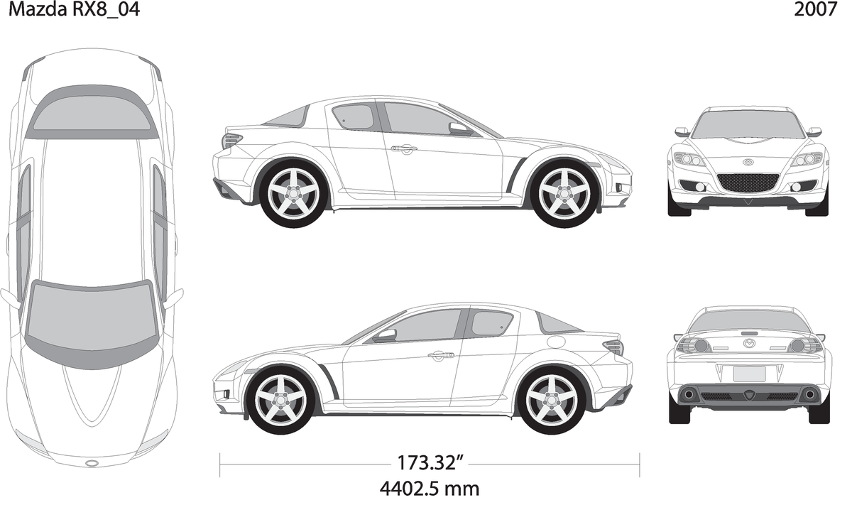 2007 Mazda Rx8 V04 Vehicle Wrap Template